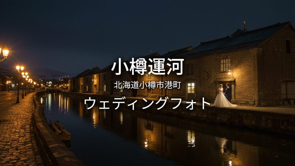 北海道 小樽運河でのウェディングフォト